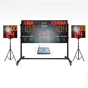 Ganxin Digital Electronic Basketball Scoreboard/used Basketball Scoreboard with 14/24s Shot Clock for Sale