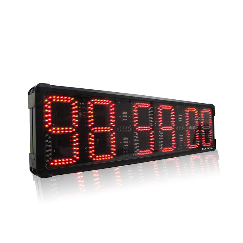 Hot sale 8 inch red 6 digits Christmas large LED display digital countdown outdoor race clock