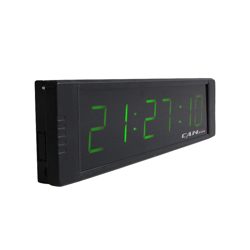 Ganxin Mordwn Wall Clock Indoor 6 Digits Green 1 Inch Digital LED Display Living Room Square All-season 0.75 Watt