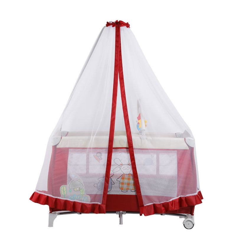 New products best selling children's bed portable double-layer crib with mosquito net multifunctional baby folding game bed