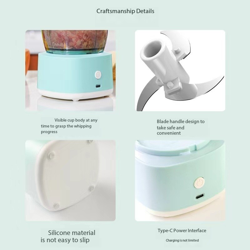 Wholesale Electric Mini Usb Rechargeable Multifunction Chopper Food Pepper Spice Meat Vegetable Baby Food Chopper(350ml)