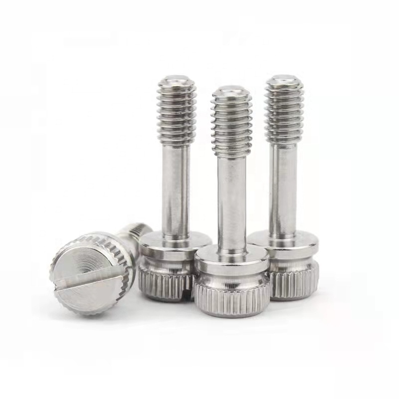 304 stainless steel GB839 Half thread screw loose and non-detachable slotted knurled captive screw