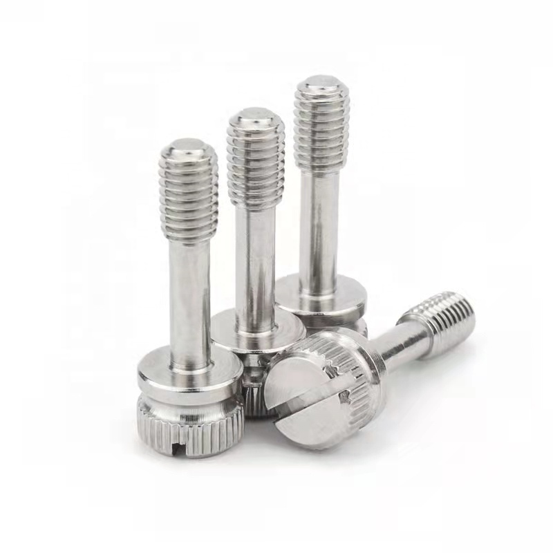 304 stainless steel GB839 Half thread screw loose and non-detachable slotted knurled captive screw