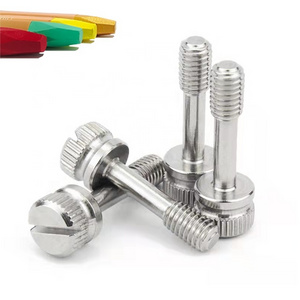 304 stainless steel GB839 Half thread screw loose and non-detachable slotted knurled captive screw