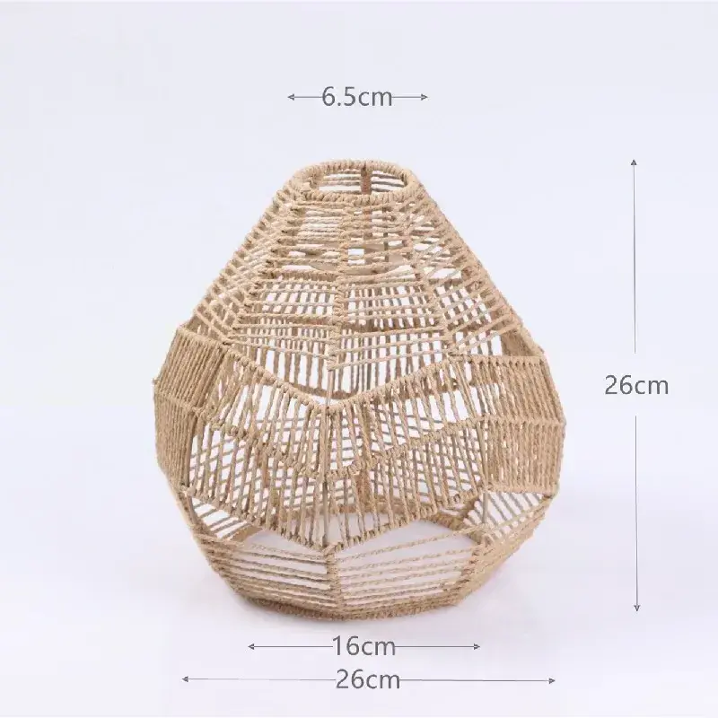 New Manual Paper Rope Woven Iron Frame Floor Lamp Pendant Wall Lamp Shade Factory Direct Sales