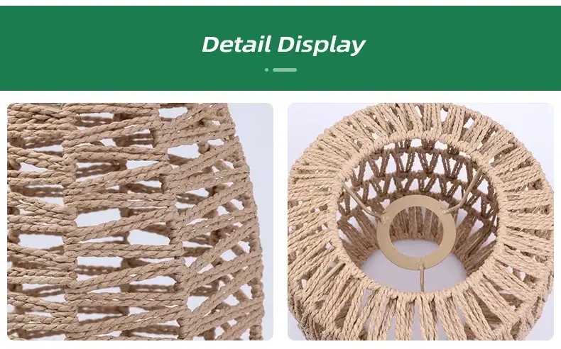 New Manual Paper Rope Woven Iron Frame Floor Lamp Pendant Wall Lamp Shade Factory Direct Sales