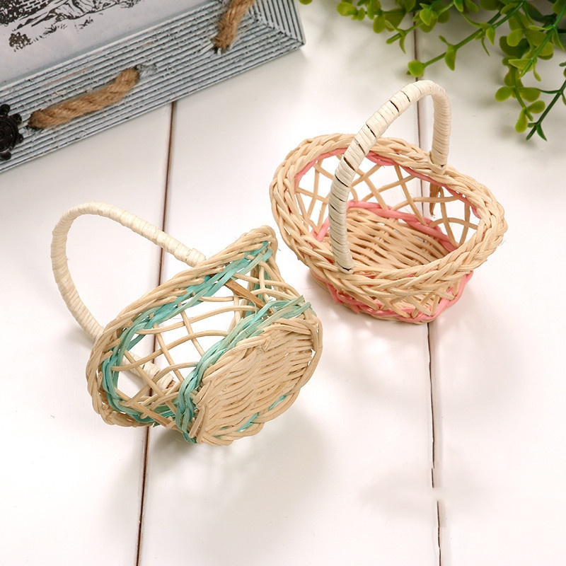 Portable White Willow Weaving Storage Basket Small Willow Christmas Fashion Empty Gift Basket