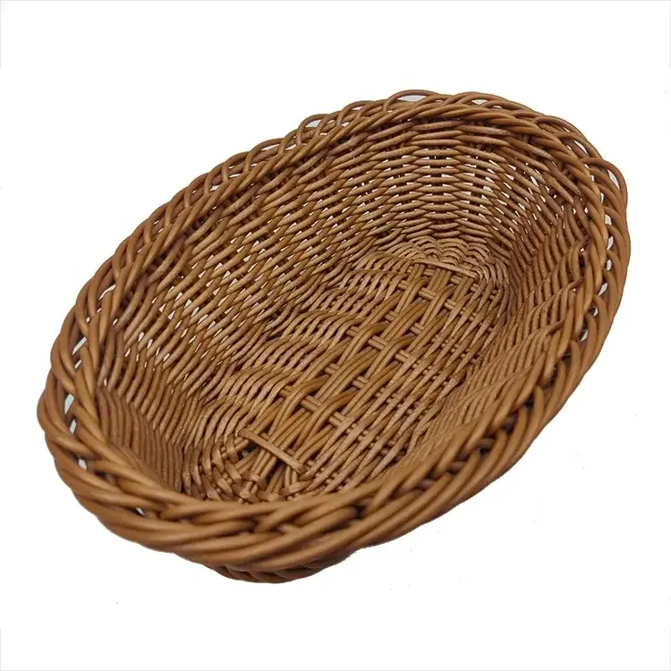 Wicker Willow Rattan Woven Storage Basket Picnic Cutlery Basket Front Desk Reception Candy Basket