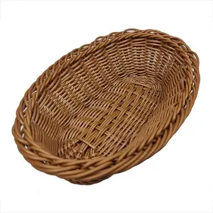 Wicker Willow Rattan Woven Storage Basket Picnic Cutlery Basket Front Desk Reception Candy Basket