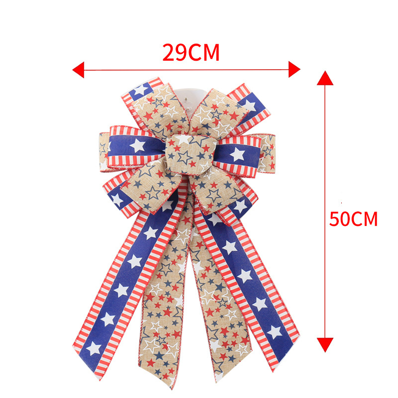 Independence Day Gift box packing polyester satin ribbon bow ,DIY red ribbon and bow