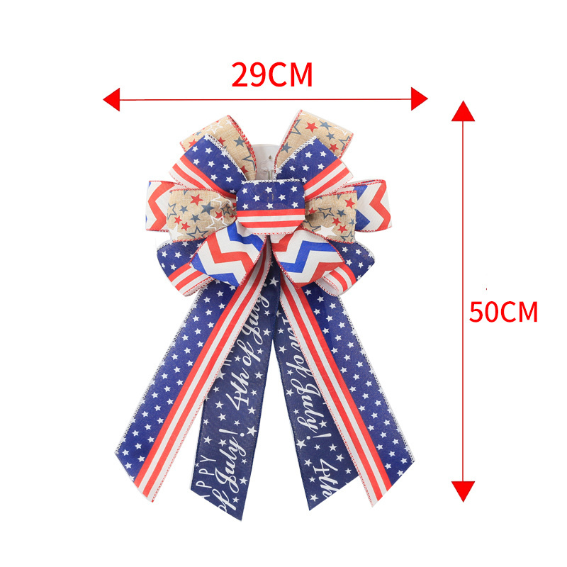 Independence Day Gift box packing polyester satin ribbon bow ,DIY red ribbon and bow