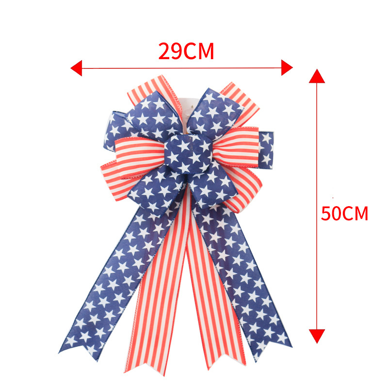 Independence Day Gift box packing polyester satin ribbon bow ,DIY red ribbon and bow