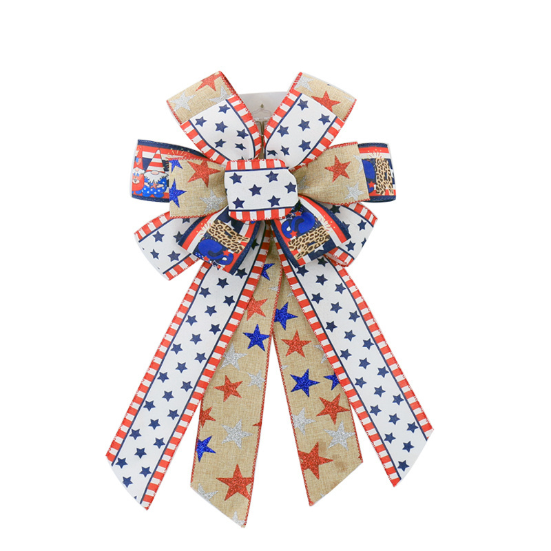 Independence Day Gift box packing polyester satin ribbon bow ,DIY red ribbon and bow