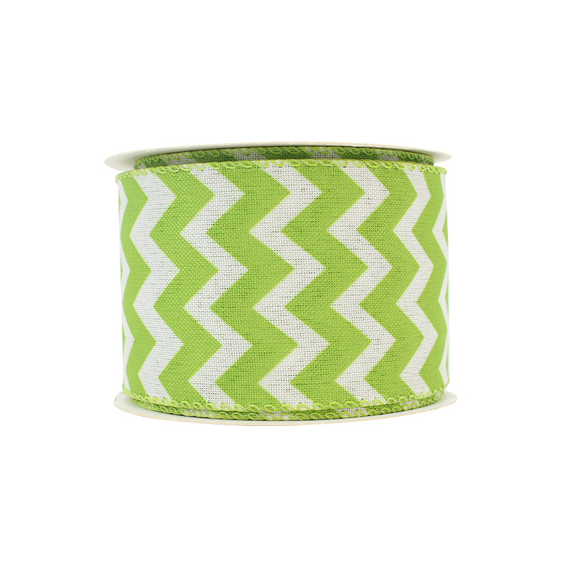 GX Ribbons OEM Custom 2.5inch Green Plaid Lemon Fruit Printing Grosgrain Polyester christmas ribbon wired edge ribbon