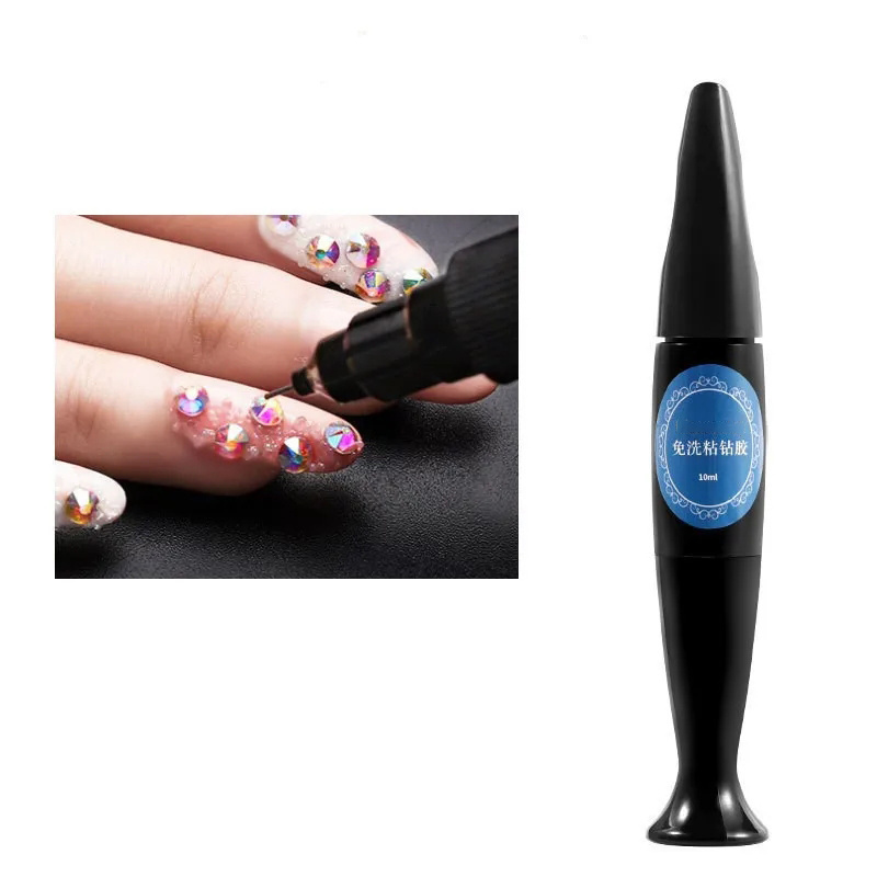 High Quality Hot Sale Top Quality Super Strong Nail Glue 10ml Nail Art Sticky Decoration Diamond Brush On Nail Glue Strong