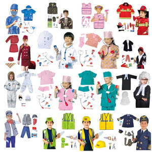 2024 Child Kindergarten Dress Up Set Doctor Nurse  Firefighters Pilot Police Role Play Career Kids Costumes for Kids Dress Up