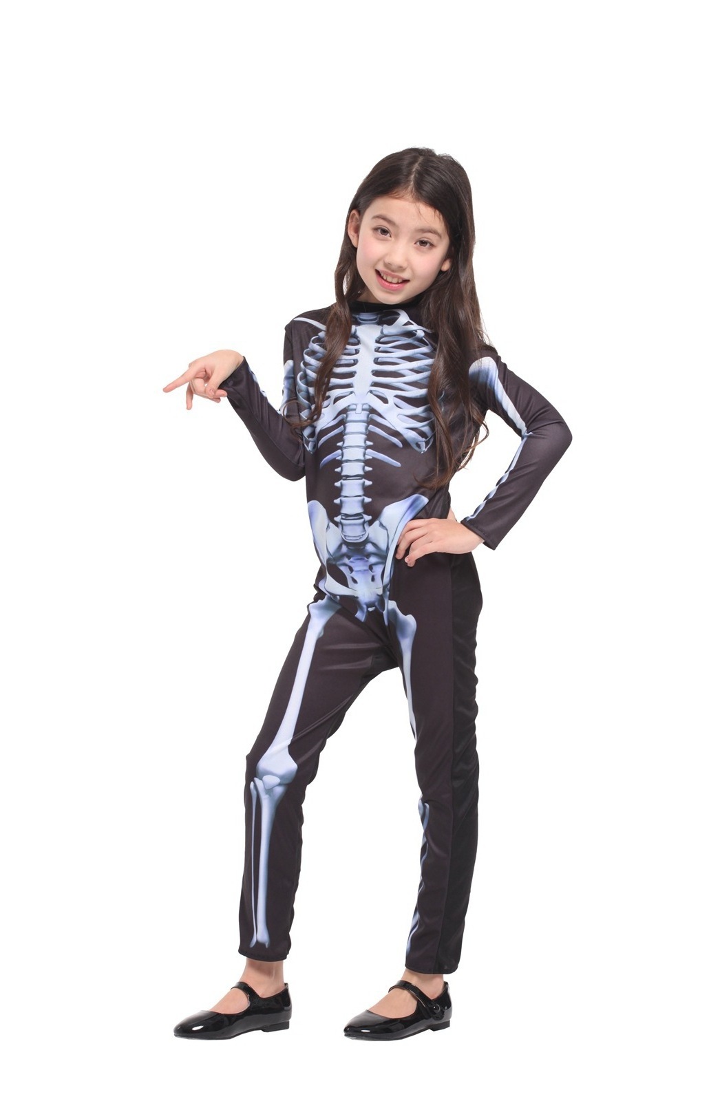 2024 Skeleton Clothing for Kids 3D Printed Carnival Halloween Bodysuit with Luminous Horror Skull Rack TV & Movie Style Costumes