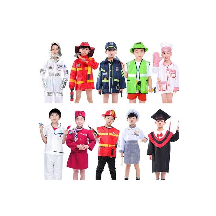 Carnival Halloween Children Career Day Cosplay Costumes Party Clothes Performance Doctor Firefighter Pilots Kids Cosplay Costume