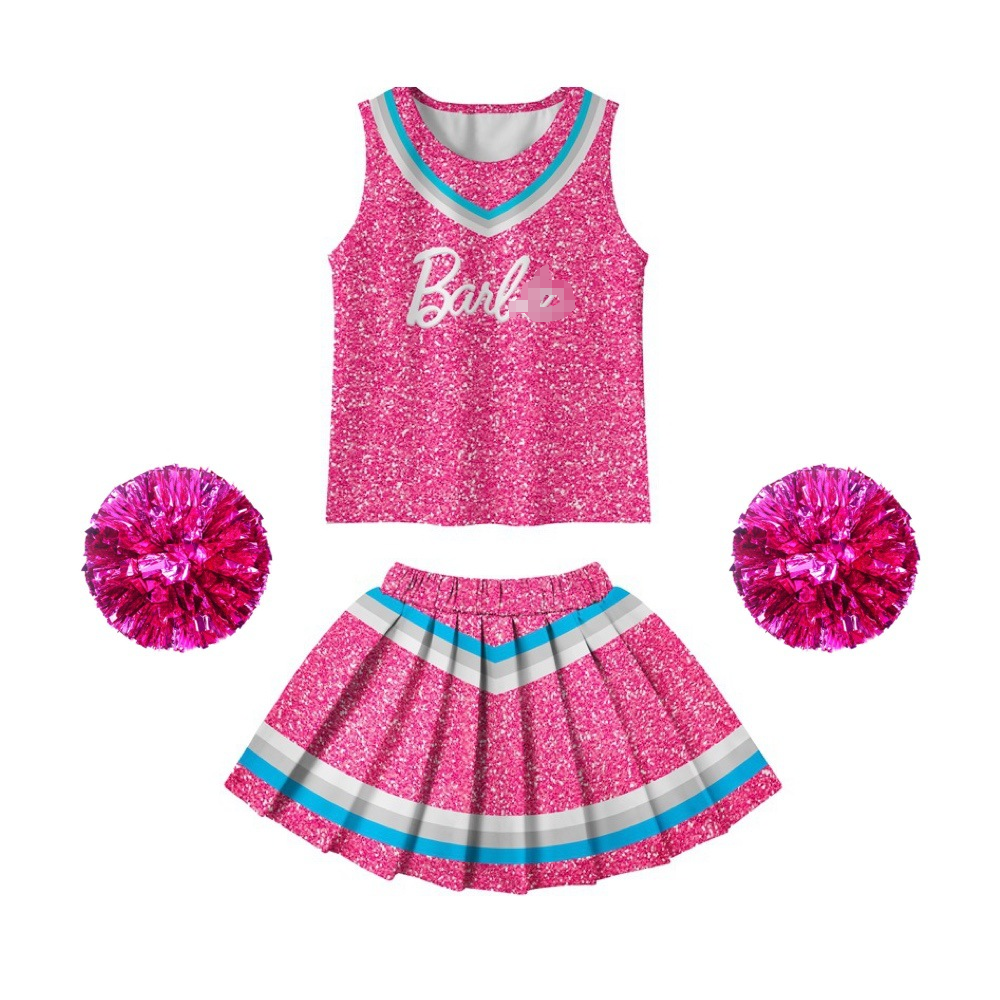 Woman & kids Movie Cheerleader Costume for Girls Cosplay Outfit With Bows Pom Poms Halloween Party Costume