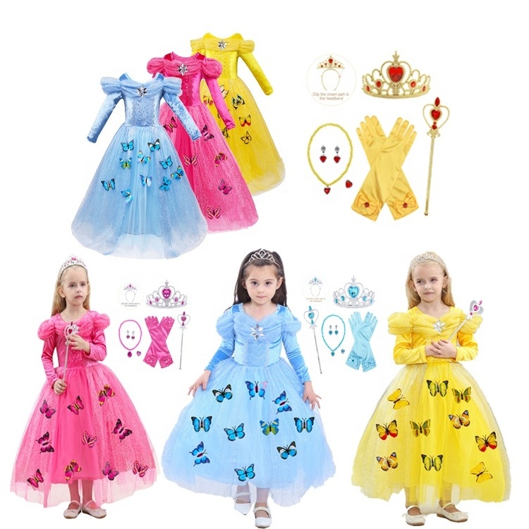 TV & Movie Cind Girls Carnival Wedding Gown Halloween Elsa Kids Dress Party Costume Deluxe Princess Dress Cosplay Costumes