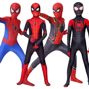 Multiple Styles Halloween costume Red Black Spiderman Costume Super hero Suit Spiderman Costumes Children Kids Cosplay Jumpsuit