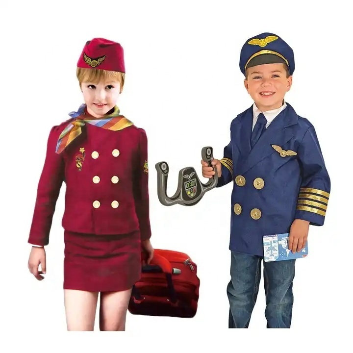 3-8y Kids Surgeon Nurse Fireman Police Worker Judge Cook Astronaut Waitress Doctor Lawyer Stewardess Cosplay Costumes