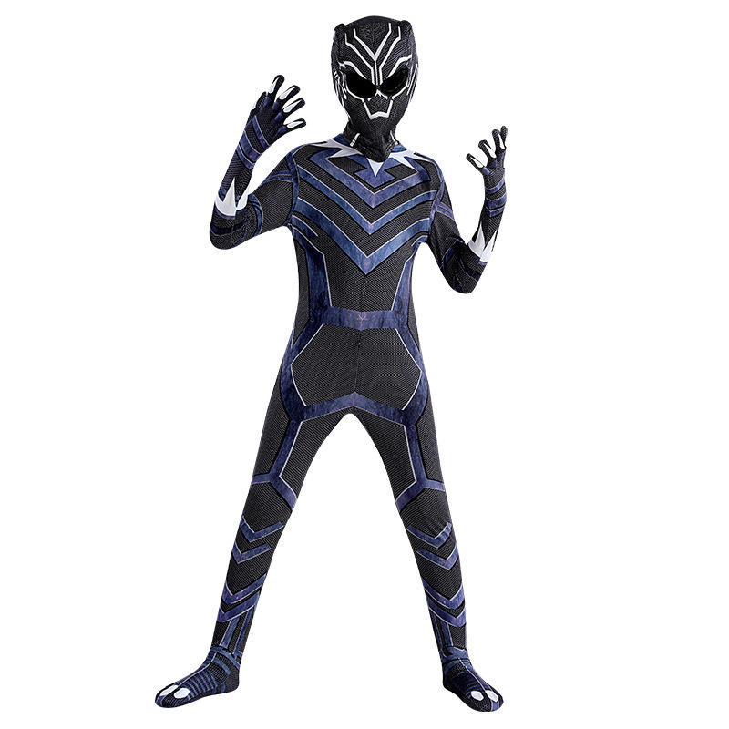 Cosplay Muscle Jumpsuit Birthday Halloween Costume for Kids Boys Adults Stealth Factory Supply Black Panther Costume Zentai suit