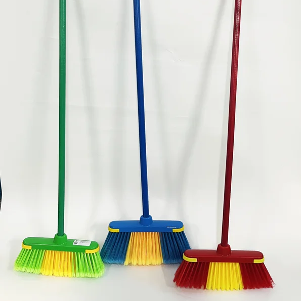 soft broom magic brush floor scraper wholesale plastic broom with wood broomstick iron handle