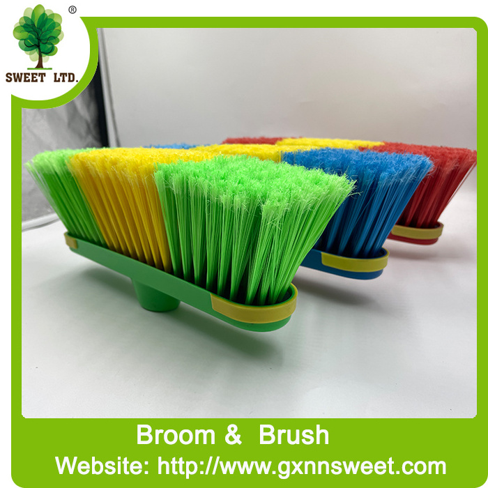 soft broom magic brush floor scraper wholesale plastic broom with wood broomstick iron handle