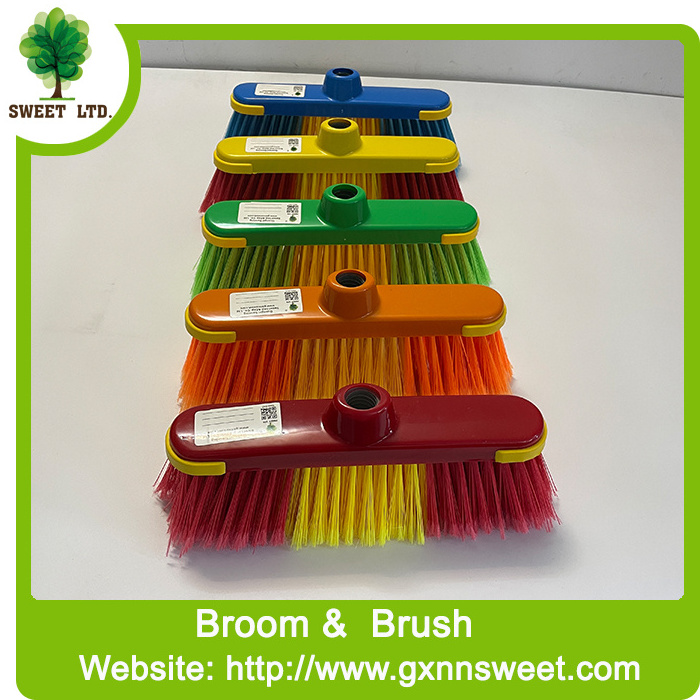 soft broom magic brush floor scraper wholesale plastic broom with wood broomstick iron handle