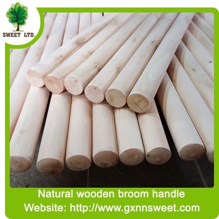 High Quality Polished Eucalyptus Wood Broom Stick for Home sweeping floor Cleaning Broomstick Natural broom handle