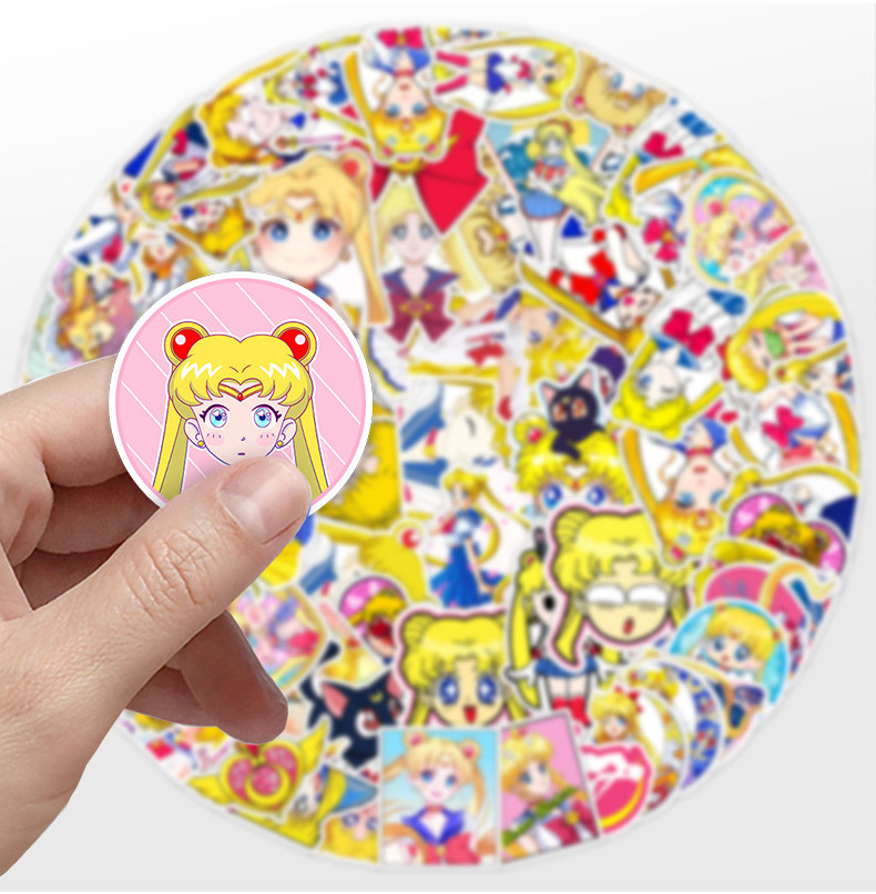 Luggage Laptop Guitar Cup Phone Helmet Skateboard Waterproof 50Pcs Japan Anime SAILOR MOON Stickers Decorative Label