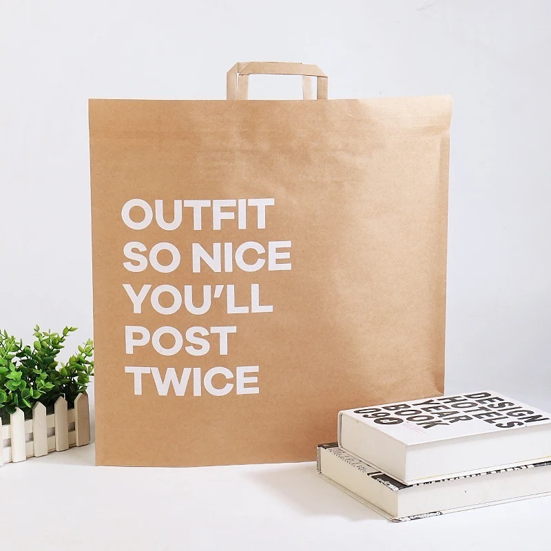 Customized Biodegradable Mailing Paper Express Envelope Kraft Paper Mailer Bags Tote Kraft Shipping Bag with handle For Clothing