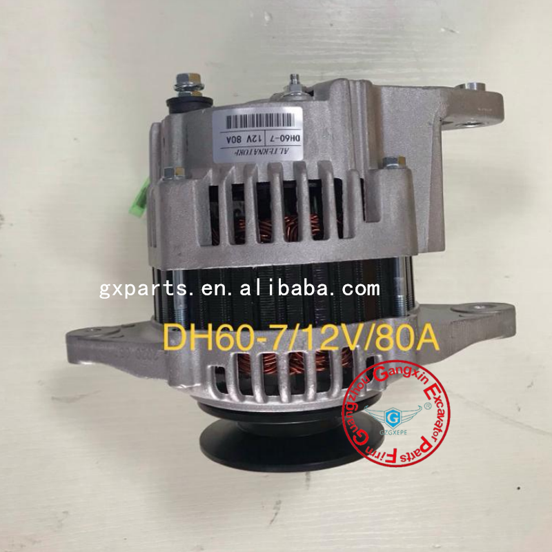 High Quality DH60-7 Alternator 12V 80A Generator For Daewoo Doosan Excavator Engine Parts