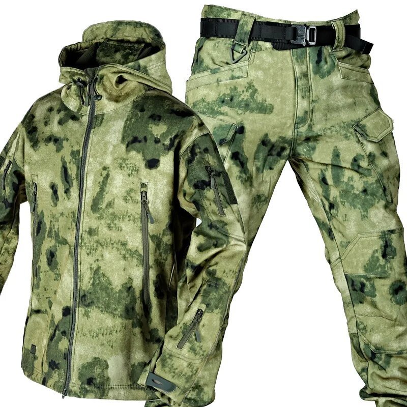 Pengda 2024  men's jacket Outdoor Men's Autumn And Winter Fleece Warm Suit Keeping Suit Hunting Clothes camouflage hoodie