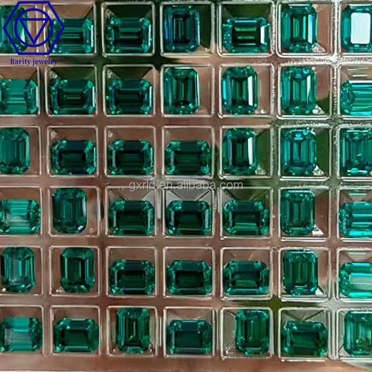 Rarity ready to ship  factory price lab grown diamond colombian emerald stone 6*8mm green emerald for jewelry making