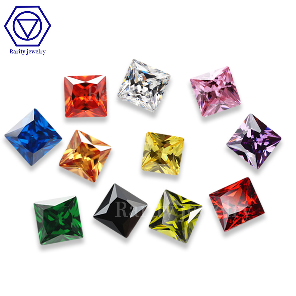 Rarity Factory Directsale Price high quality sapphire lab grown synthetic glass square cut royal blue price per carat gemstone