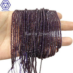 Rarity Hot Sell Crystal Faceted Beads Glass Round Loose 2/3/4mm Amethyst Loose Stone Beads for Jewelry Making Glass Bead