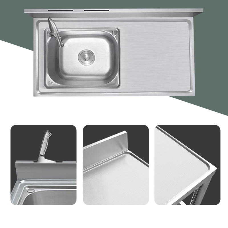 Three Way Kitchen Fucet Stand Counter 3118 Sink Bowl Ss304 Kitchen Stainless Steel Sinks