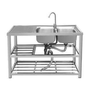 Kitchen Sinks Double Bowl Restaurant Commercial Sink Stainless Steel