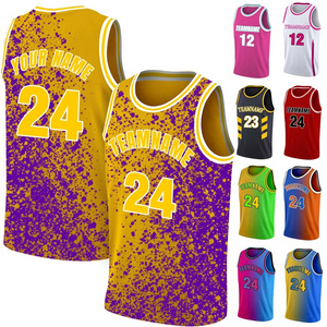 Personalization Sports Wear Customized Basketball Uniforms Jersey Custom Logo Black Blank Gold Basketball Jersey