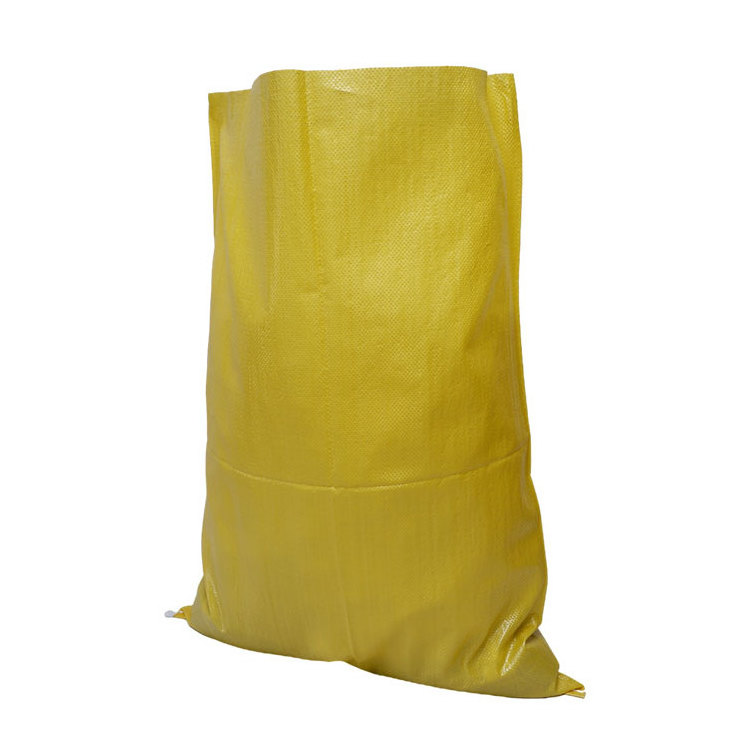 Pp Woven Rice Bag 30Lbs 50Lbs Plastic Sand Cement Packaging Bags Yellow PP Woven Bag Sacks For Chemical Fertilizer