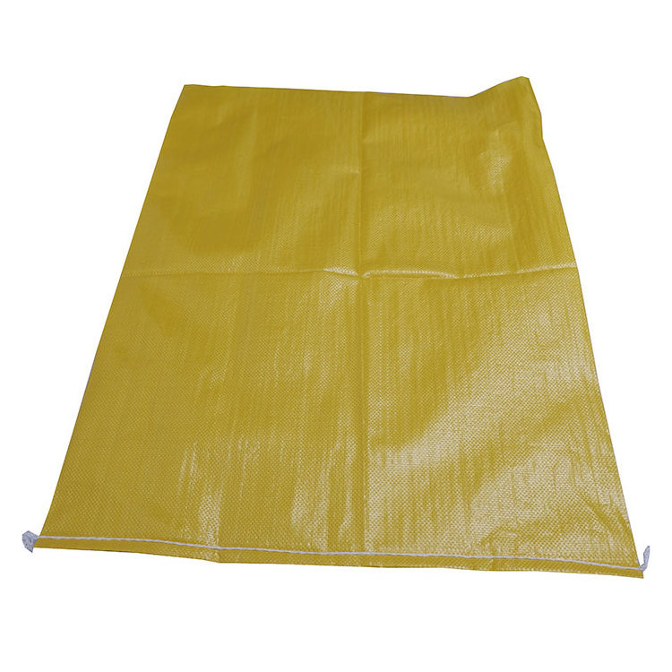 Pp Woven Rice Bag 30Lbs 50Lbs Plastic Sand Cement Packaging Bags Yellow PP Woven Bag Sacks For Chemical Fertilizer