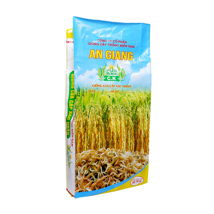 Custom Print Empty Rice Packaging Sack 5Kg 10Kg 25Kg Bag 50 Kg With Logo Bopp Laminated Polypropylene 50 Kg PP Woven Bag