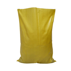 Pp Woven Rice Bag 30Lbs 50Lbs Plastic Sand Cement Packaging Bags Yellow PP Woven Bag Sacks For Chemical Fertilizer