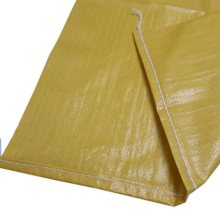 Pp Woven Rice Bag 30Lbs 50Lbs Plastic Sand Cement Packaging Bags Yellow PP Woven Bag Sacks For Chemical Fertilizer