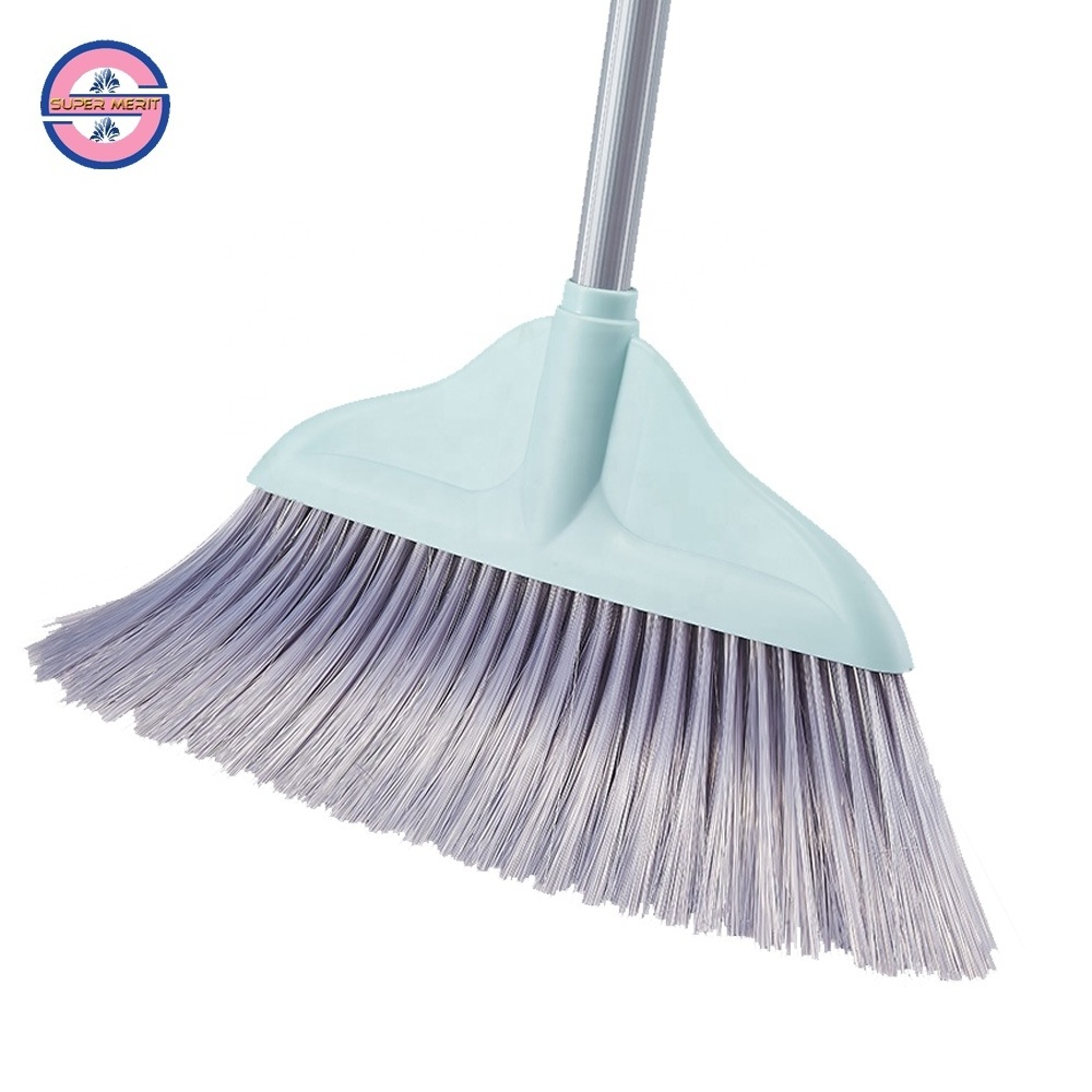 New Design Indoor Plastic Material Push Sweeper Broom Home House Cleaning Broom Brush With Feathered Bristles For Floor