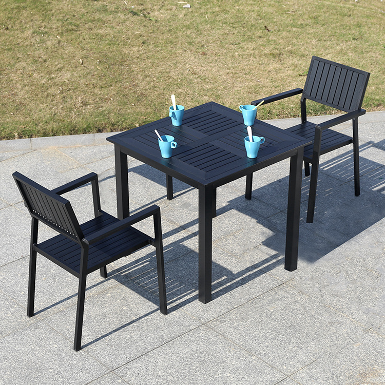 Small Dining Table Set 2 Chairs Patio Furniture Cafe Chairs and Tables Manufacturer Modern Garden Furniture Low MOQ Outdoor