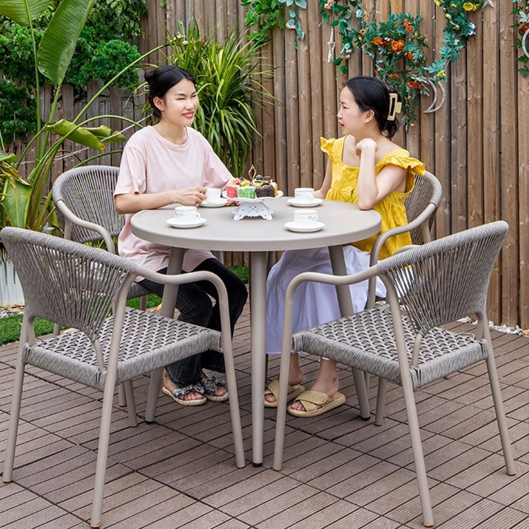 Outdoor patio rattan chair Dining Room balcony Chair Set Woven Rope Woven Furniture chairs for Outdoor garden