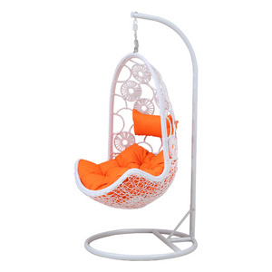 Good Quality Single Patio Swings With Stand White Indoor Outdoor Swings Rattan Wicker Egg Chair